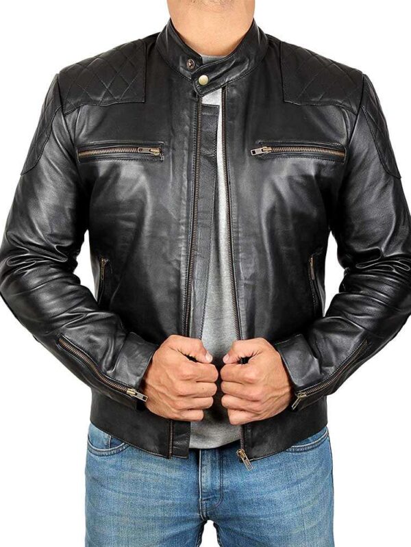 real lambskin leather motorcycle jacket