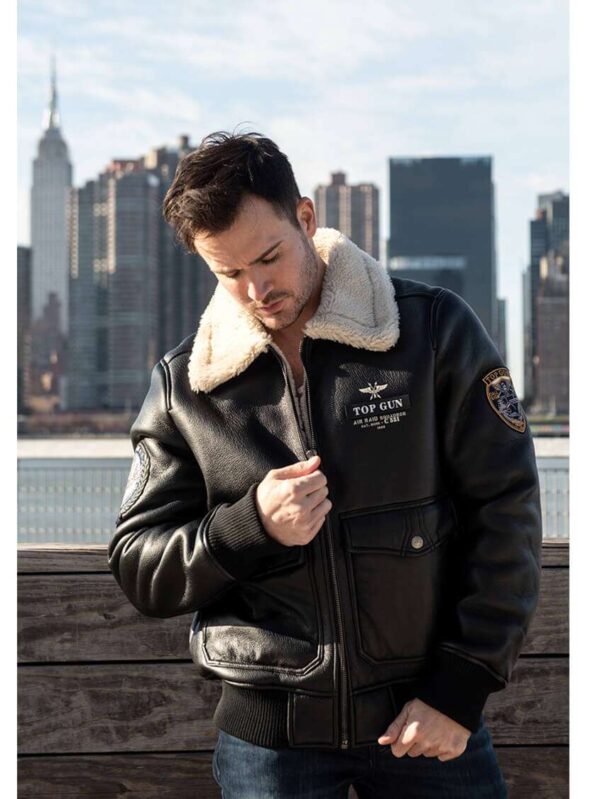 top gun black leather jacket, top gun jacket mens