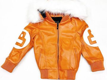 Mens 8 Ball Orange Parka Fur Hooded Jacket