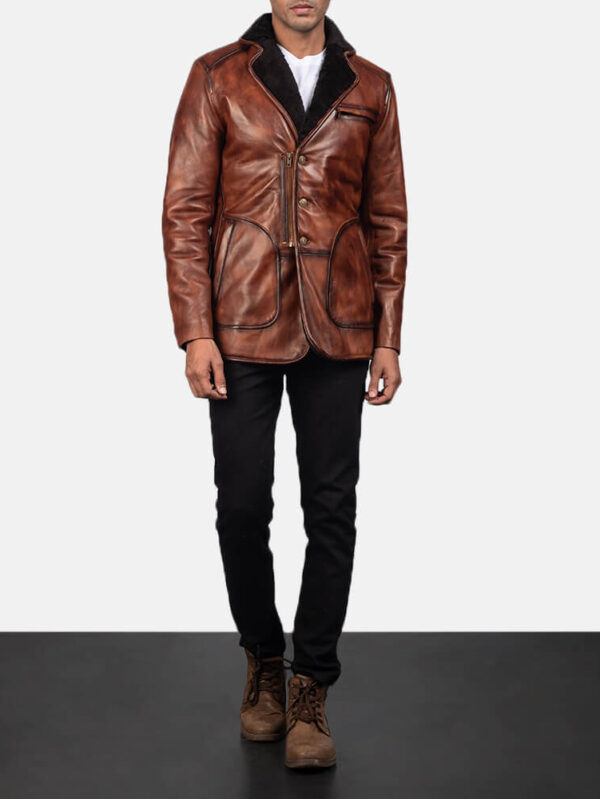 Men's Rocky Brown Fur Leather Coat