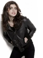 Alexandra Daddario Black Leather Jacket - Image 3