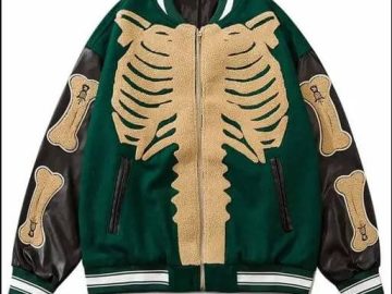 Harajuku Skeleton Bones Varsity Jacket