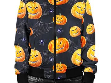 Pumpkins Halloween Pattern Bomber Jacket