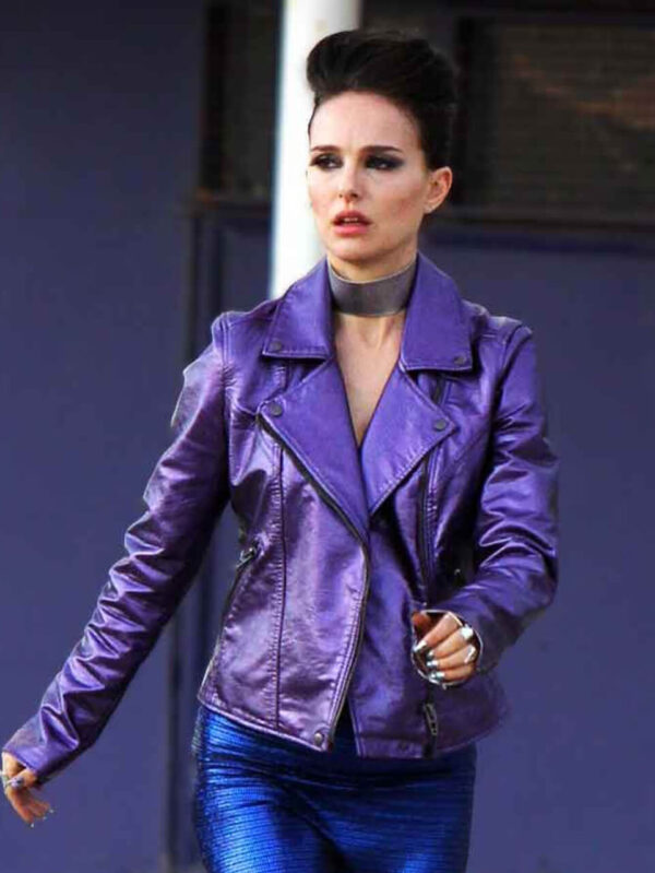 Vox Lux Natalie Portman Purple Leather Jacket