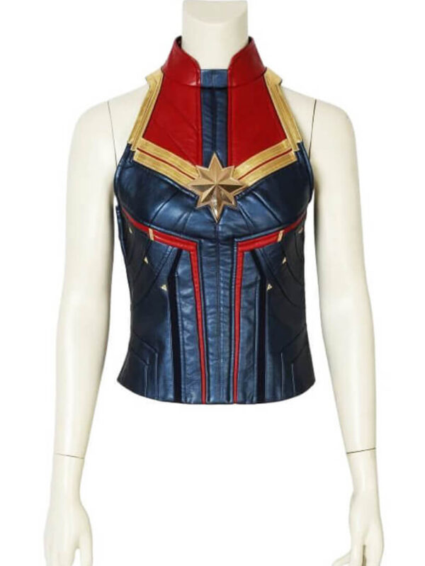 Captain Marvel Carol Danvers Leather Vest