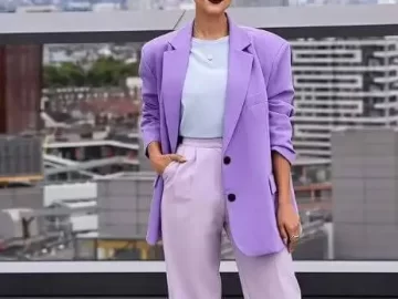 Step into the spotlight with the Nathalie Emmanuel The Invitation Purple Blazer. Radiate confidence and sophistication at any event