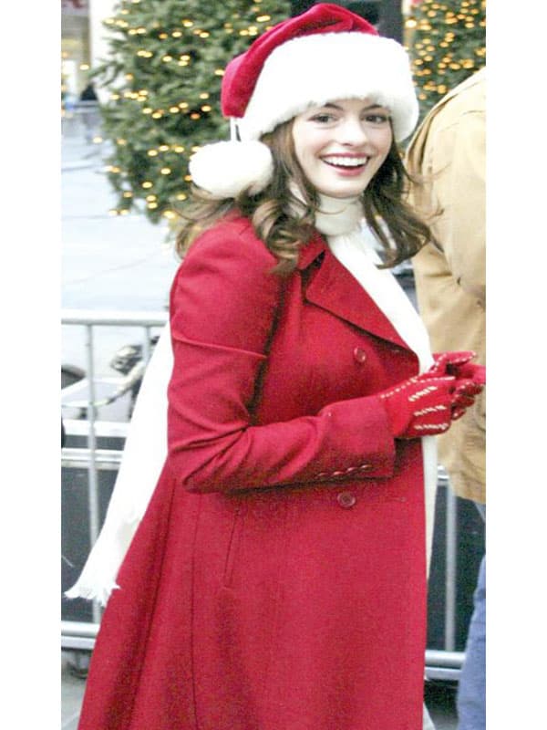 Anne Hathaway Christmas Coat