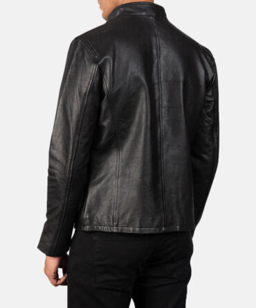 Alex Mens Black Leather Biker Jacket