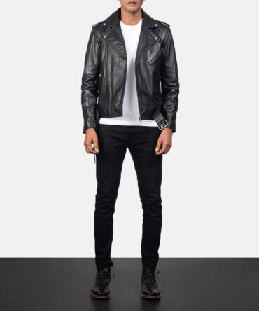 Allaric Alley Black Leather Biker Jacket