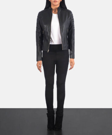 Adalyn Quilted Women Black Leather Biker Jacket