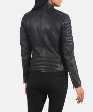 Adalyn Quilted Women Black Leather Biker Jacket