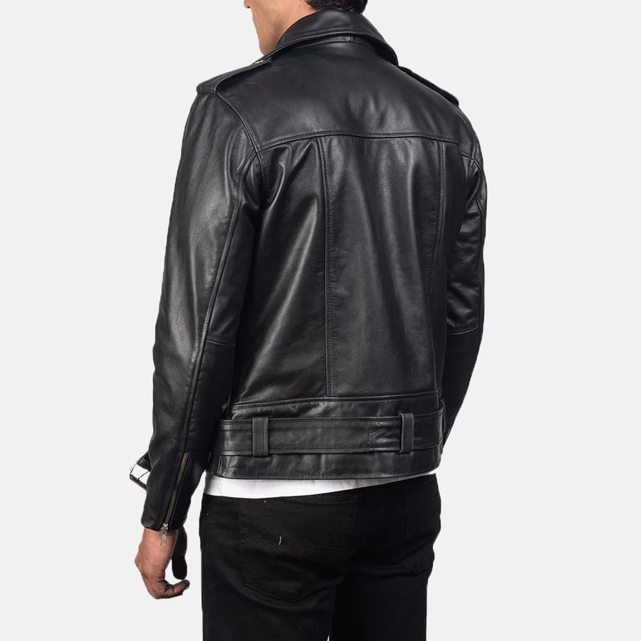 Men Allaric Alley Black Biker Leather Jacket