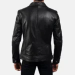 Men Legacy Black Leather Biker Jacket - Image 2